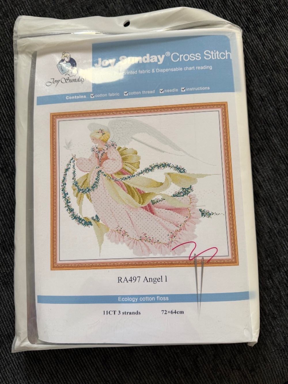 Angel 1 Summer Joy Sunday Cross Stitch Kit 11CT Pre-Printed